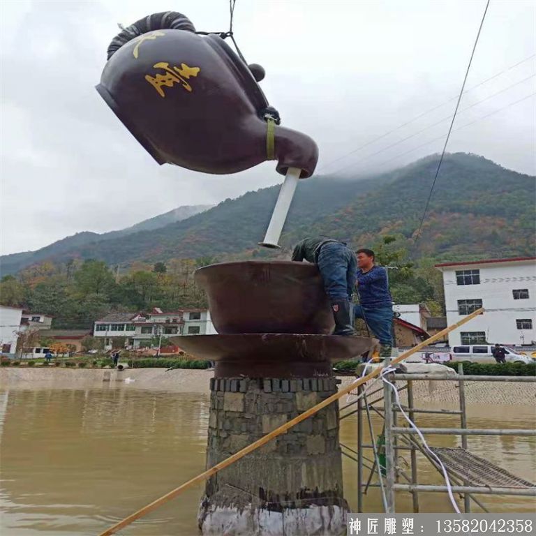 玻璃鋼天壺流水 流水壺雕塑制作廠家